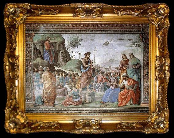 framed  GHIRLANDAIO, Domenico Preaching of St John the Baptist, ta009-2